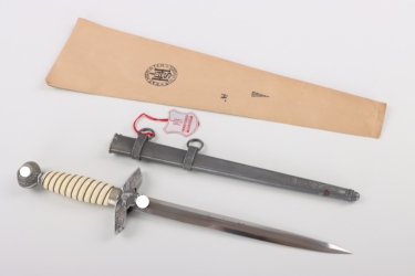 Luftwaffe officer's dagger with maker's tag & bag - Hörster