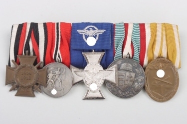 5-place medal bar to a WWI veteran & policemen