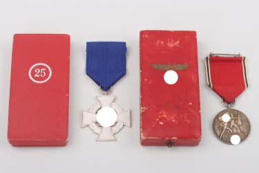 Faithful Service Decoration 2nd Class & Austrian Anschluss Medal + cases