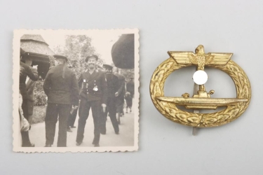 U-Boot War Badge with photo of the recipient - tombak (Schwerin)