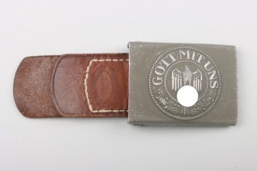 Heer EM/NCO field buckle with leather tab - Brehmer