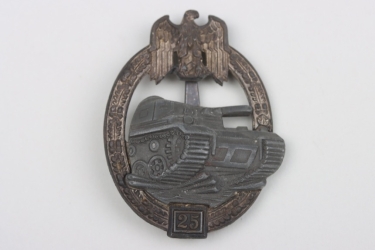 Uffz. Hupp - Tank Assault Badge in Silver, Grade II "25" - JFS