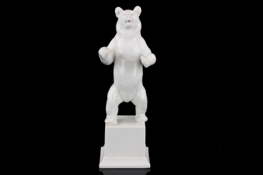 Allach porcelain Berlin bear on pedestal F. Nagy