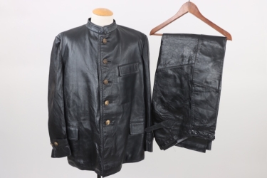 Kriegsmarine leather jacket & trousers for machine personnel - Prague