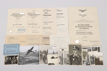 Hptm. Ernst Ebeling - Luftwaffe document grouping of a Knight's Cross winner