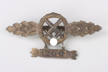 Squadron Clasp for Schlachtflieger in Gold with "200" pendant