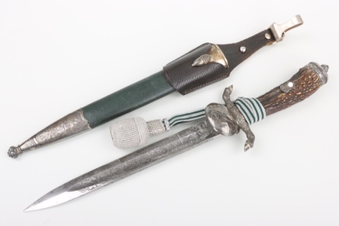 Impressive Deutsche Jägerschaft hunting dagger with frog & portepee - Eickhorn
