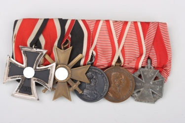 5-place medal bar of an Austrian veteran (WWI & WWII)