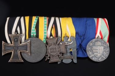 WWI 6-place medal bar with Saxe-Meiningen Medal for Merit in War 1914/1915