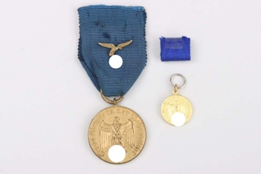 Luftwaffe Long Service Award 3rd Class for 12 years + miniature