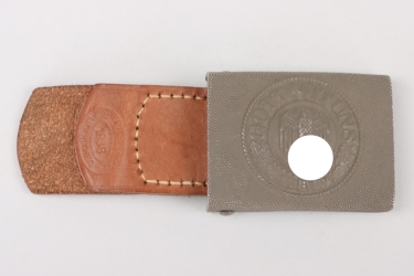 Heer EM/NCO field buckle with leather tab - P&C (mint)