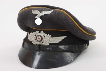 Saalfeld, Heinz - Luftwaffe flying troops EM/NCO visor cap - German Cross in Gold winner