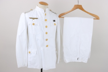 Kriegsmarine white summer tunic with trousers - Olt. Spilger