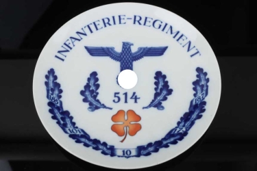 "Infanterie-Regiment 514" porcelain plate (Meissen)