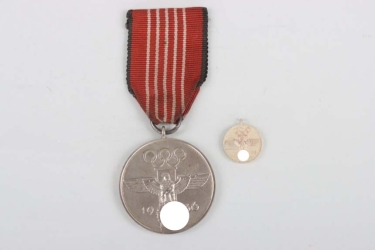 1936 German Olympic Commemorative Medal with miniature