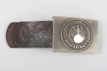 Early Postschutz EM/NCO buckle with leather tab - Schmöle