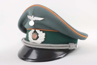Postal protection visor cap with army insignia