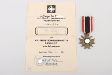 1939 War Merit Cross 2nd Class with Swords + certificate
