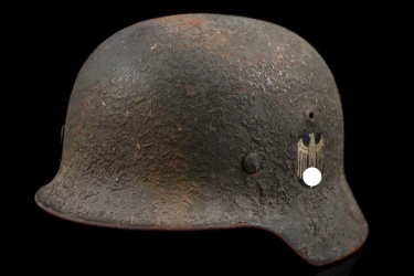 M35 Heer single decal two tone sawdust textured camouflage combat helmet