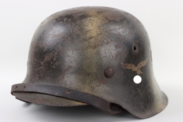 Luftwaffe M42 single helmet with camo paint - ckl66