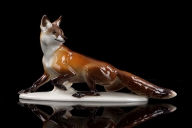 Allach porcelain No. 79 - "sneaking fox" - colored