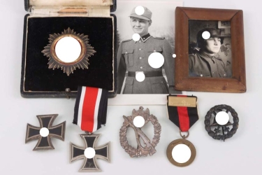 German Cross in Gold medal grouping to SS-Hauptscharführer Ernst Walter