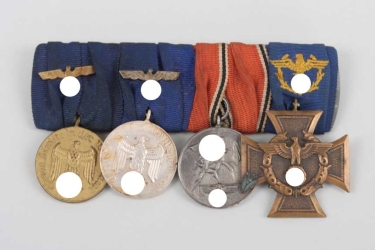 4-piece Medal Bar with Long Service, Annexion Austria and Customs award