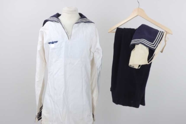 Kriegsmarine white shirt, dickie and trousers for EM/NCO