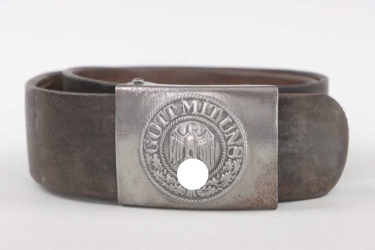 Heer field buckle "Gott mit uns" (EM/NCO) with tab and belt