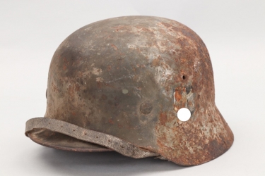 Heer M35 double decal helmet relic