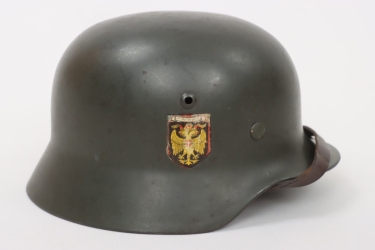 Heer M35 helmet with "WIEN" decal attached
