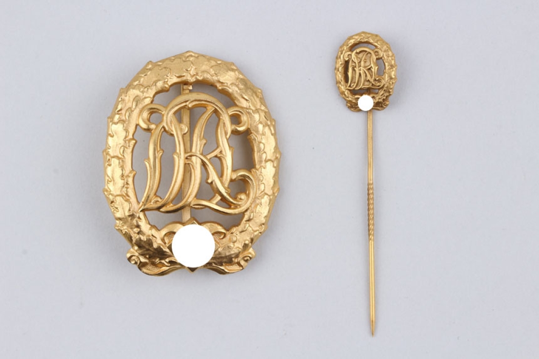 H. Ziegenbalg - Sports Badge in gold with miniature 