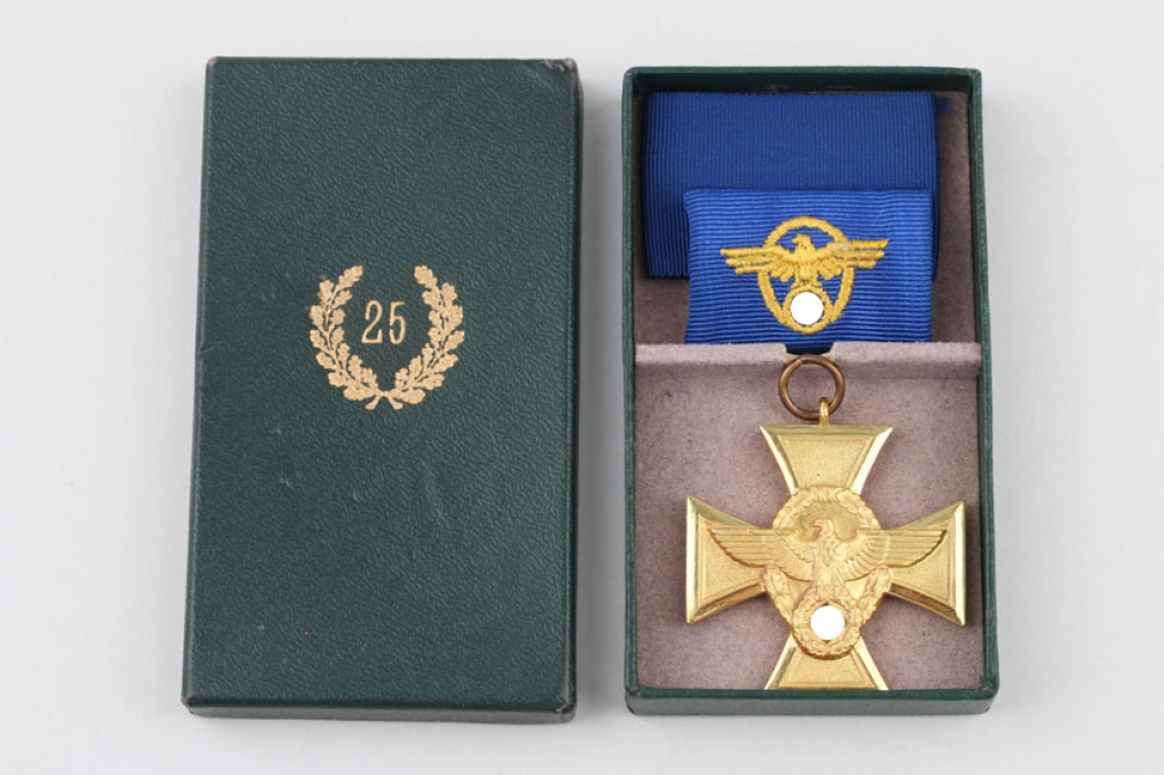 Police 25 years Service Time Cross in case