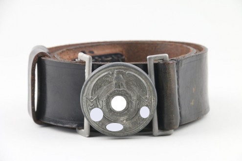 Waffen-SS officers field buckle & leather belt 