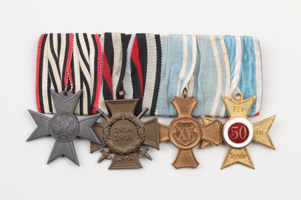 Bavarian 4-medal bar to WW1 veteran