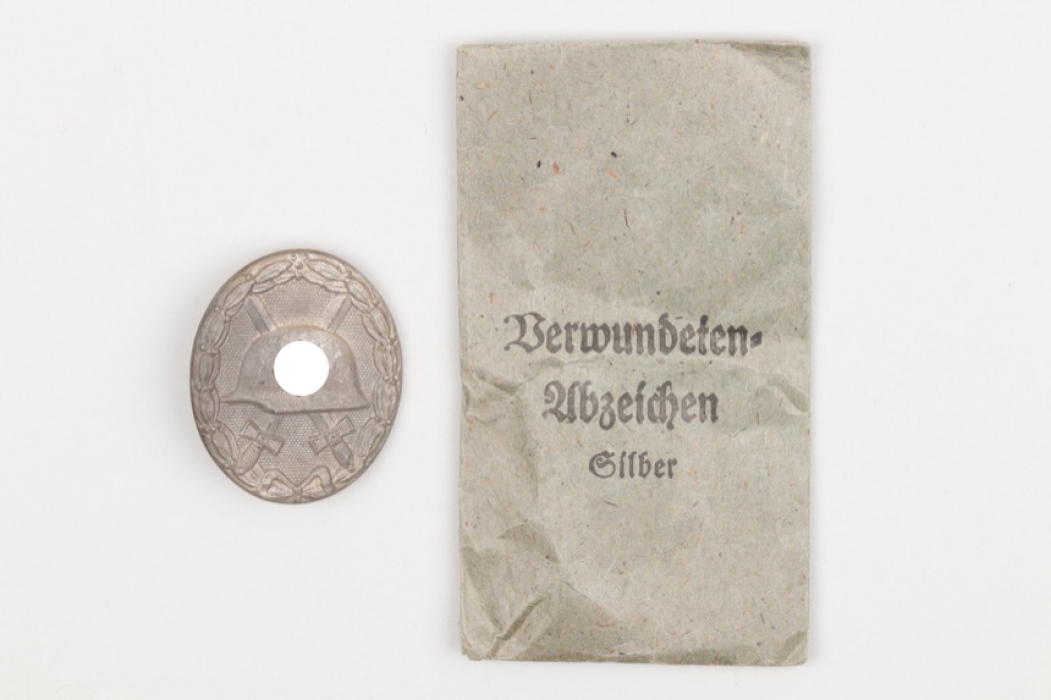Wound Badge in silver with bag - Rücker
