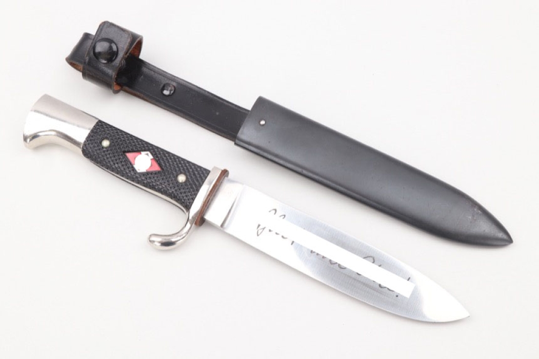 Unissued HJ knife with motto - M7/13 Schüttelhöfer