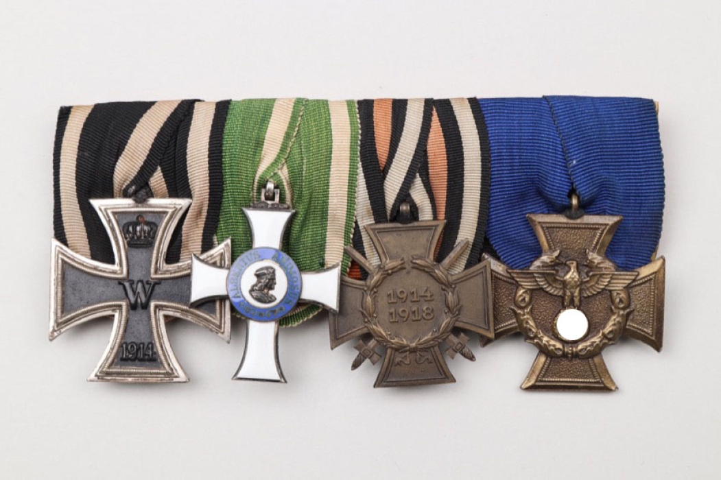 Third Reich 4-place medal bar to WW1 veteran