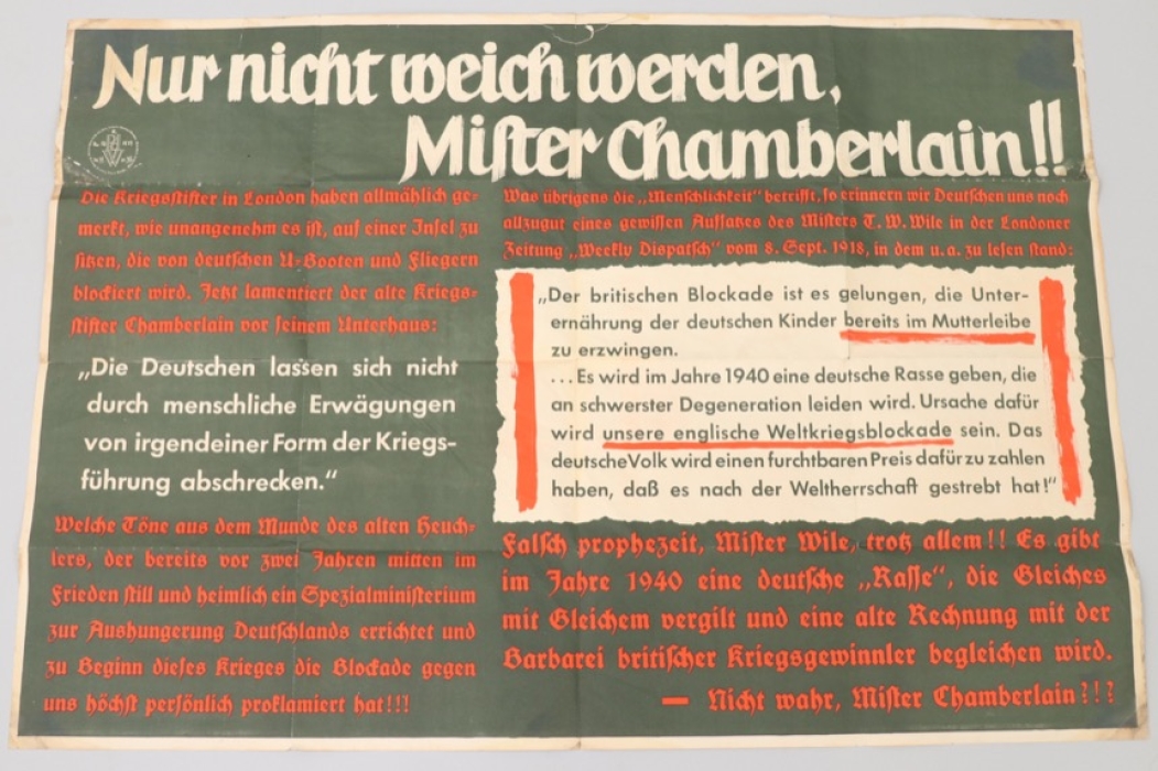 1939 Third Reich "anti-England" propaganda poster