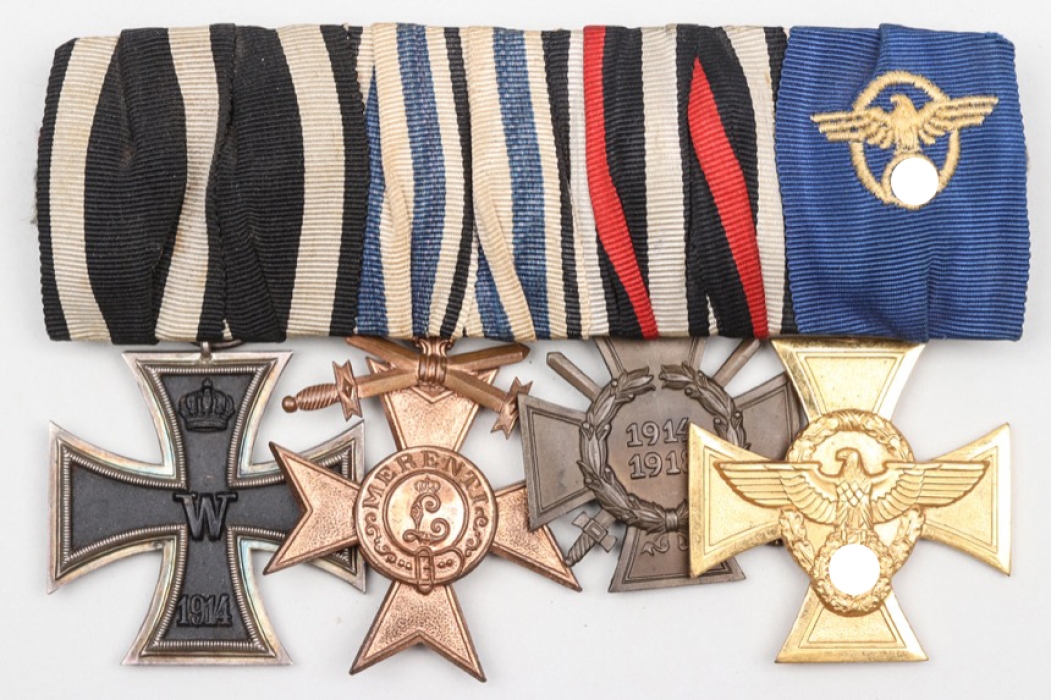 Third Reich police 4-place medal bar