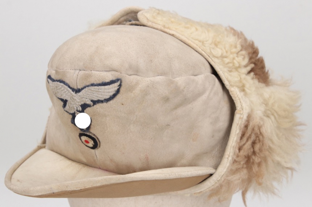Luftwaffe leather winter fur cap
