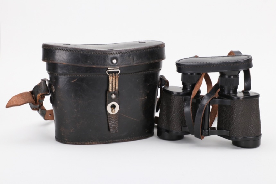 Wehrmacht 6x30 "Dienstglas" binoculars in leather case
