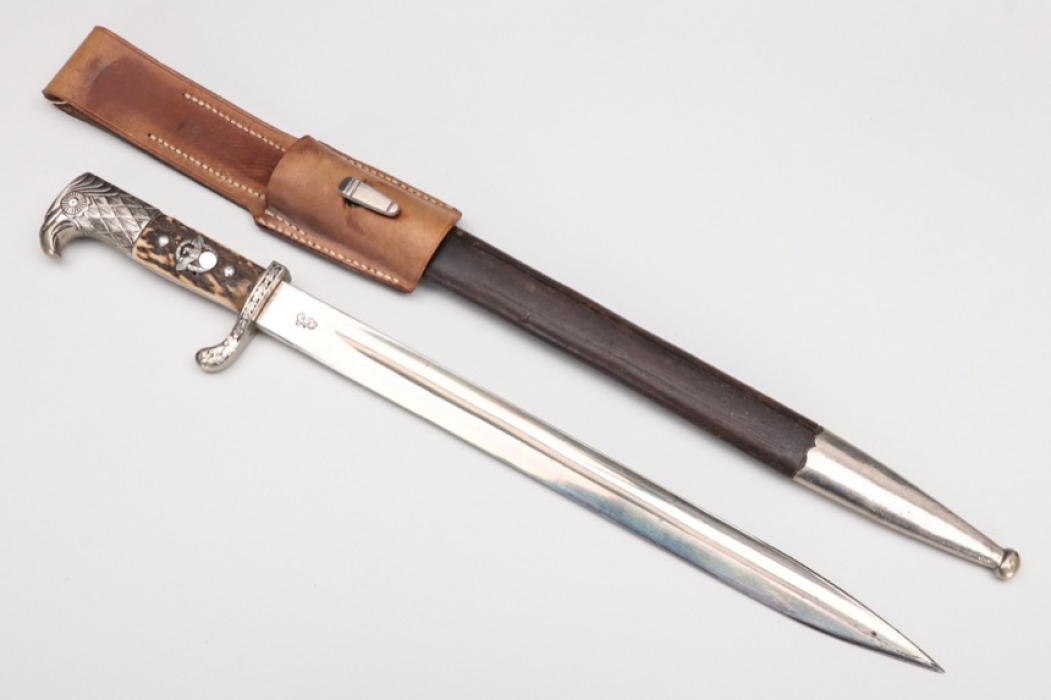 Third Reich police bayonet "S.B." with frog - horn grip