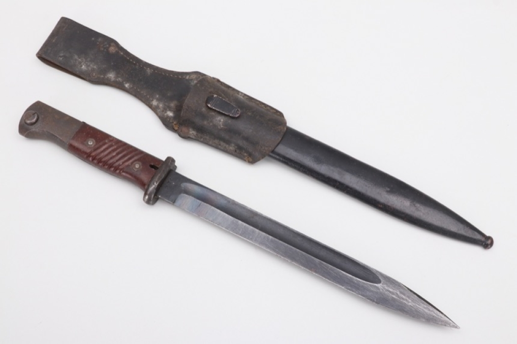 Wehrmacht K98 field bayonet with frog -  44 asw