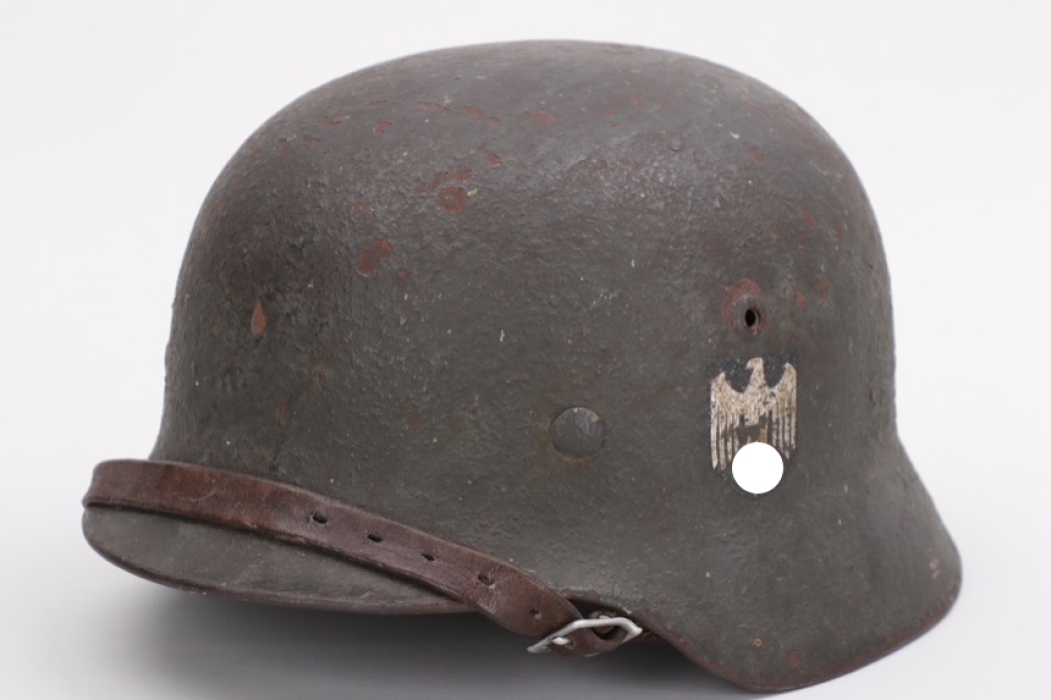 Heer M35 double decal "zimmerit" camo helmet - SE66