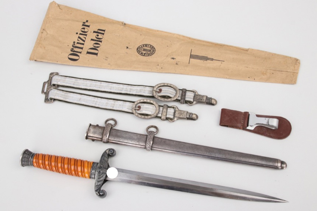 Heer officer's dagger with luxury hangers and bag - Höller
