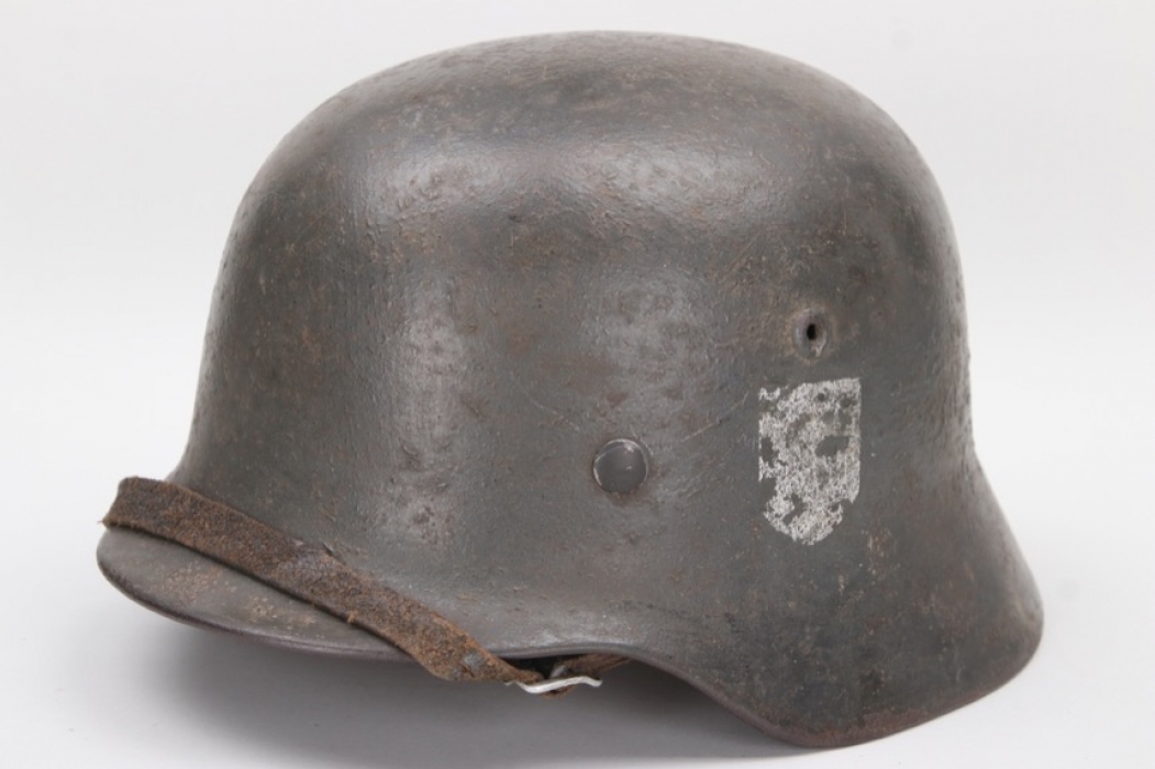 Heer M35 single decal "sawdust" camo helmet - NS64