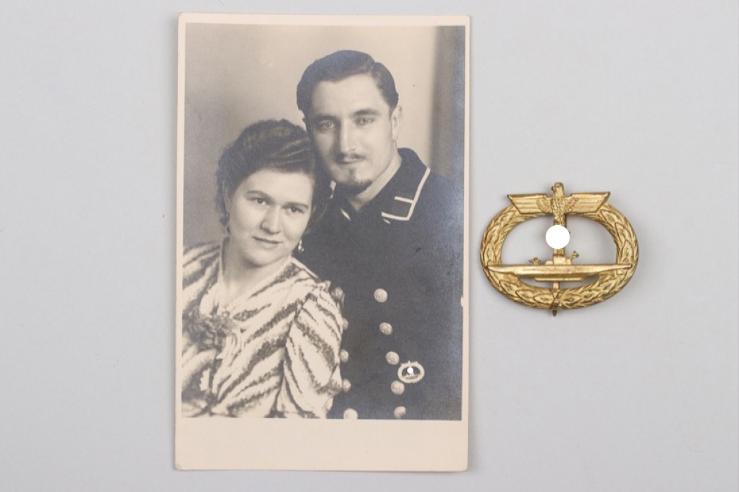 U-Boot War Badge "Schwerin" with portrait photo