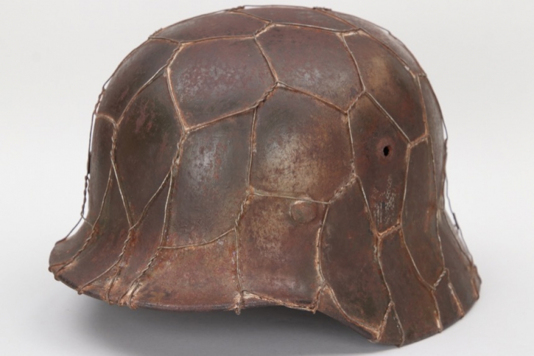 Heer M35 camo + wire double decal helmet - reworked