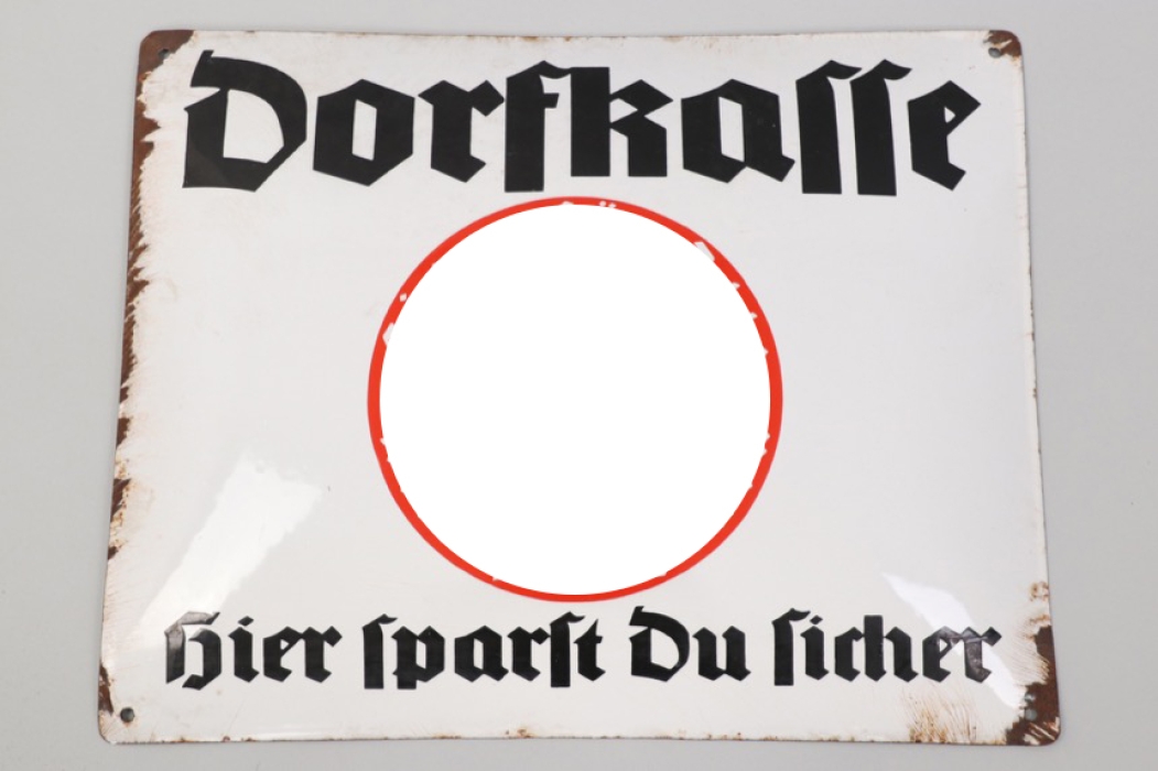 "Dorfkasse" enamel sign - around 1930